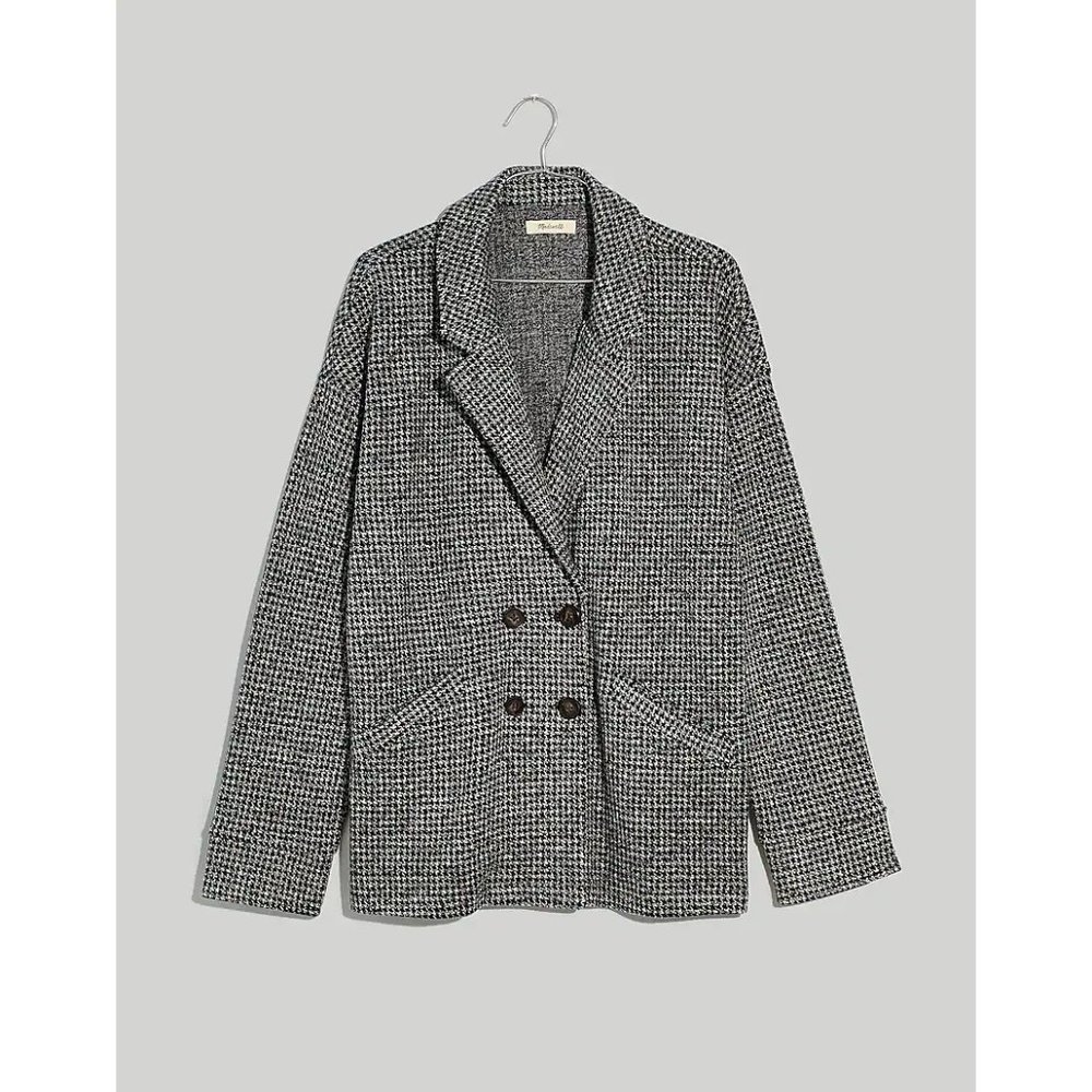 [Madewell] Brushed Knit Redford Blazer in Houndstooth Check
